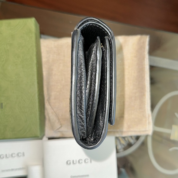 Gucci Marmont Bicolor Medium Compact wallet Supreme Canvas 🌟 Full Set 🌟 - Picture 6 of 14